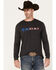 Image #1 - Ariat Men's Boot Barn Exclusive Americana Logo Long Sleeve Graphic T-Shirt , Black, hi-res
