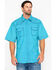 Image #5 - Wrangler 20X Men's Competition Geo Print Short Sleeve Snap Western Shirt, Turquoise, hi-res