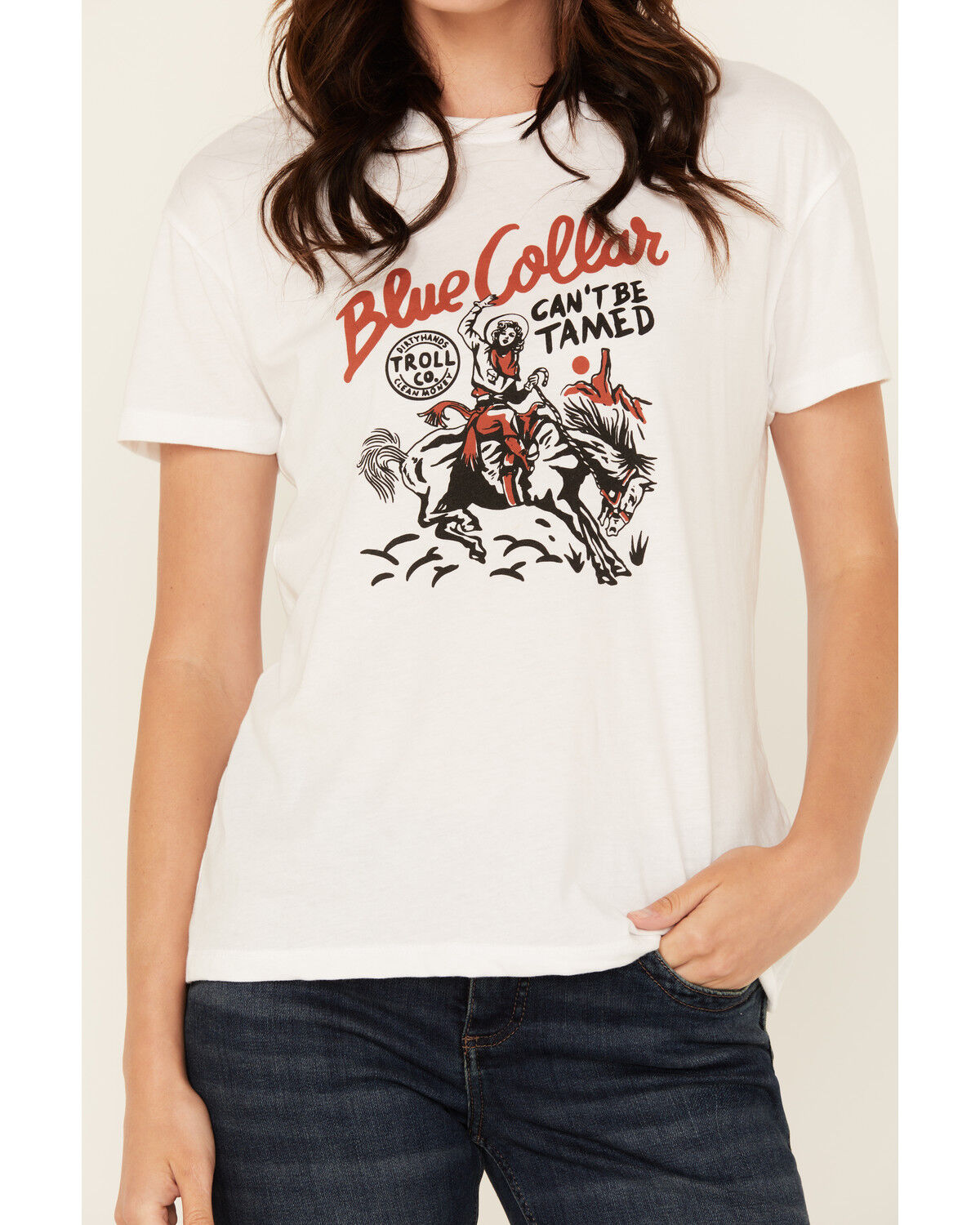 Image #3 - Troll Co Women's Can't Be Tamed Short Sleeve Graphic Tee, White, hi-res