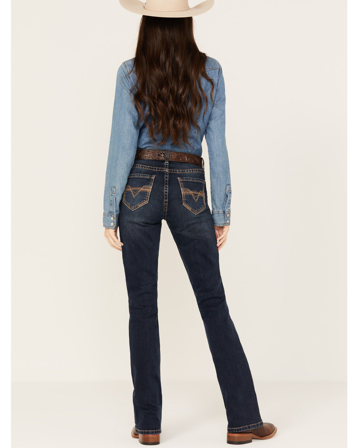 Image #1 - Rock & Roll Denim Women's Dark Wash Mid Rise Extra Stretch Riding Bootcut Jeans, Dark Wash, hi-res