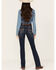 Image #1 - Rock & Roll Denim Women's Dark Wash Mid Rise Extra Stretch Riding Bootcut Jeans, Dark Wash, hi-res