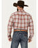 Image #4 - Cinch Men's Plaid Print Long Sleeve Button-Down Western Shirt, Red, hi-res