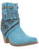 Image #1 - Dingo Women's Suede Bandida Western Booties - Medium Toe , Blue, hi-res