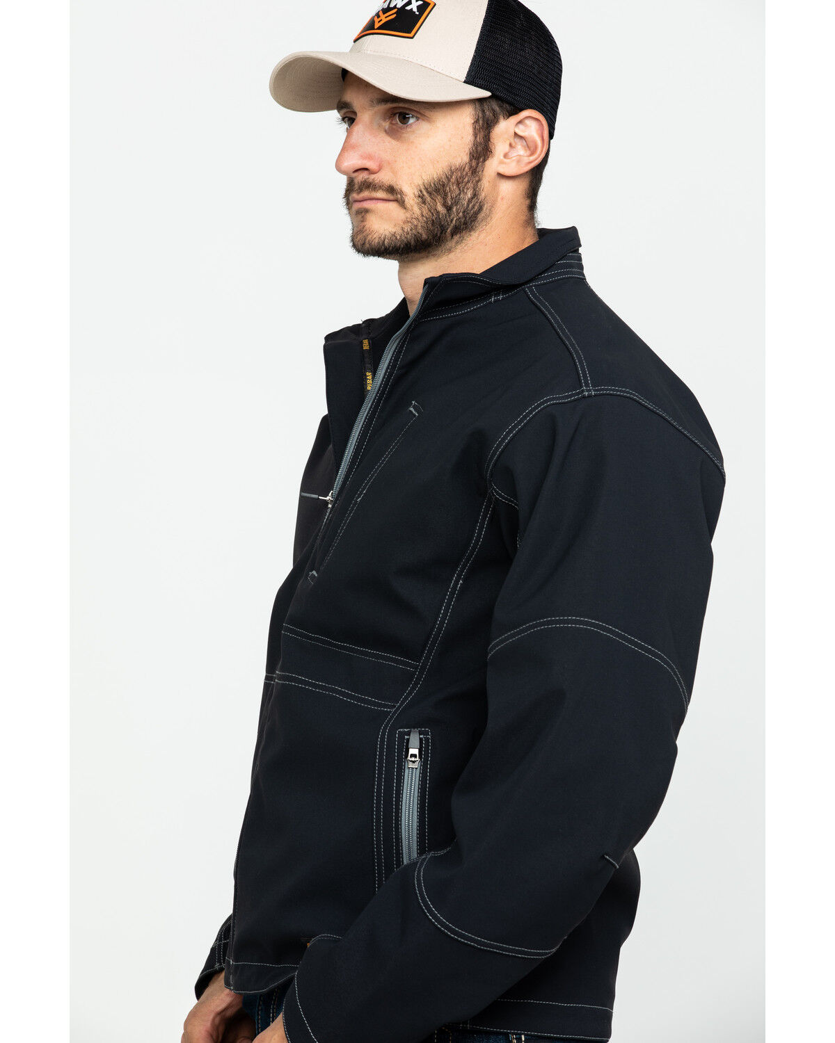 Image #3 - Ariat Men's Rebar Canvas Softshell Work Jacket, Black, hi-res