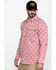 Cody James Men's FR Geo Print Long Sleeve Work Shirt - Tall, Red, hi-res