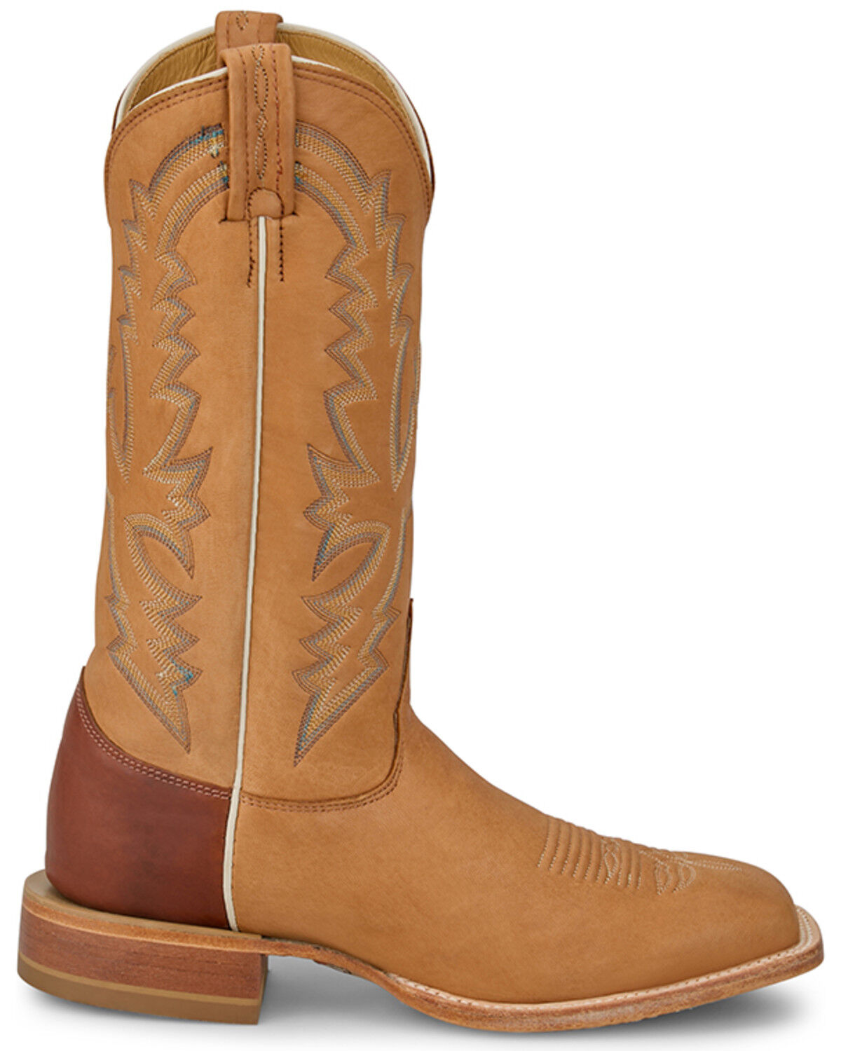 Image #2 - Justin Men's Boston Deerskin Tall Western Boots - Square Toe, Cognac, hi-res