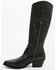 Image #3 - Italian Cowboy Women's Bolt Overlay Tall Western Boots - Snip Toe , Dark Grey, hi-res