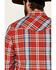 Image #5 - Roper Men's Warm Red Large Plaid Long Sleeve Pearl Snap Western Shirt, Red, hi-res