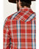 Image #5 - Roper Men's Warm Red Large Plaid Long Sleeve Pearl Snap Western Shirt , Red, hi-res