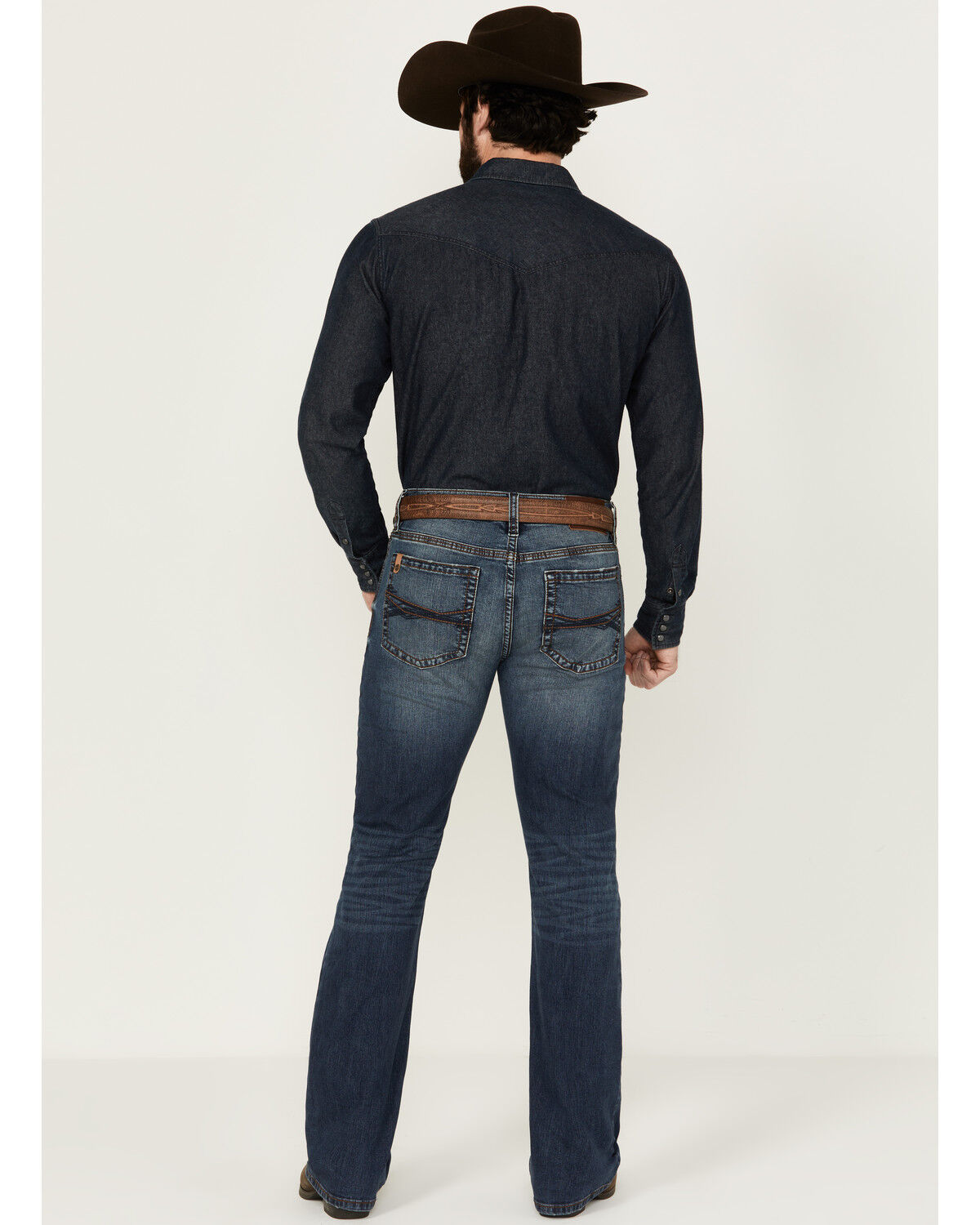 Image #3 - RANK 45® Men's Yuma Medium Wash Slim Bootcut Stretch Denim Performance Jeans, Blue, hi-res