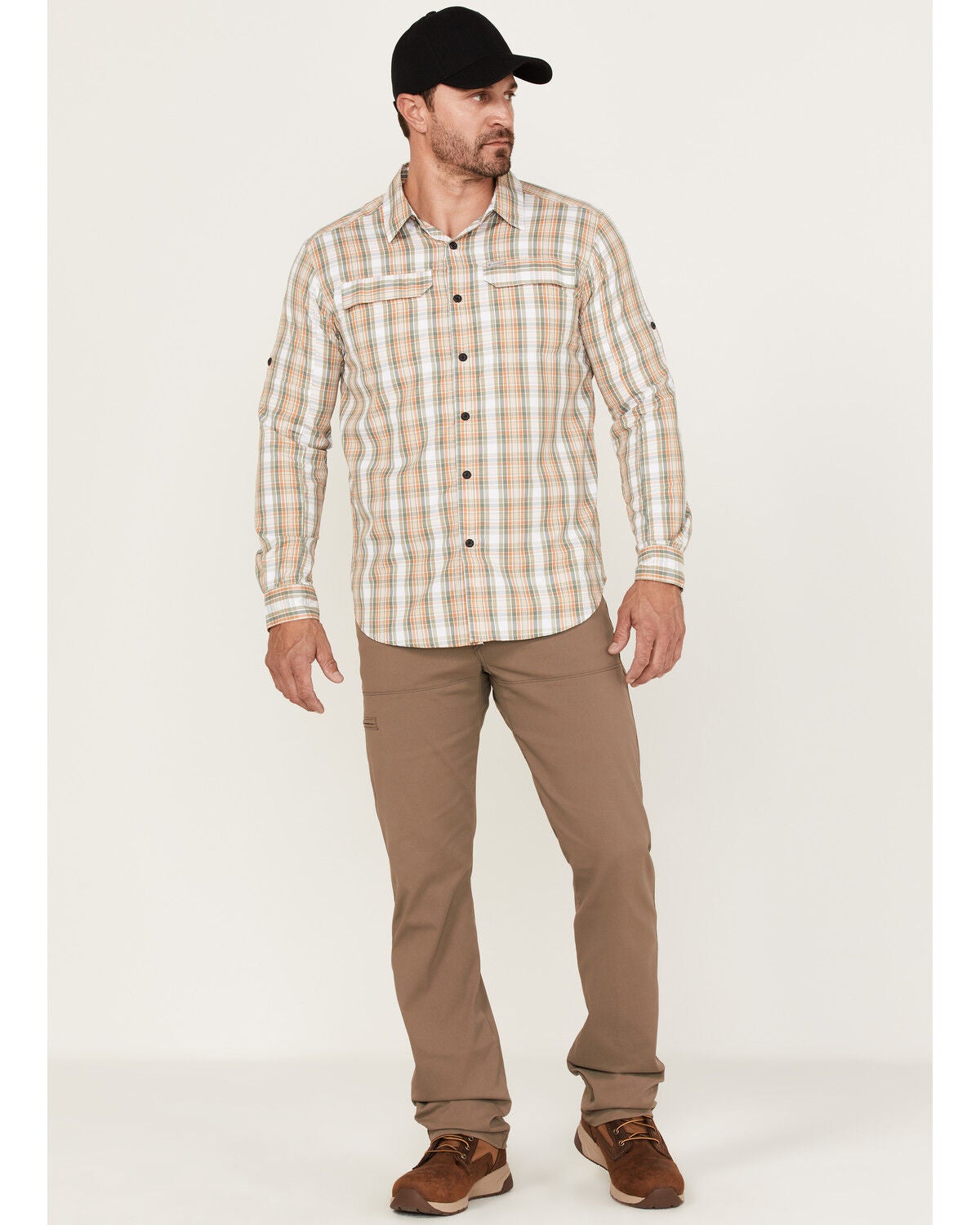 Image #2 - Columbia Men's Silver Ridge Balanced Plaid Long Sleeve Button-Down Western Shirt, Tan, hi-res