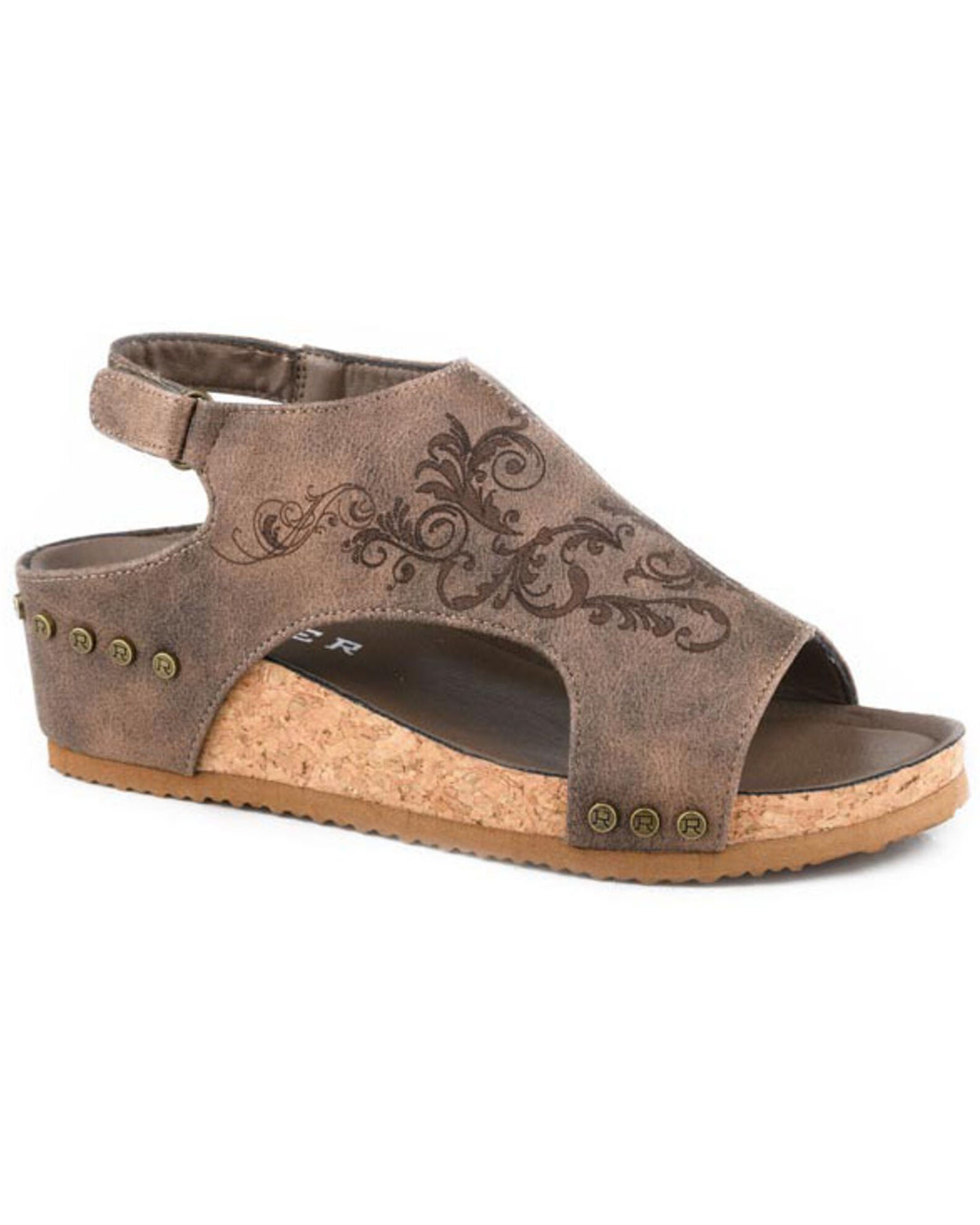 Roper Women's Josie Laser Sandals, Brown