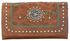 Image #1 - American West Lady Lace Tri-Fold Leather Wallet, Brown, hi-res