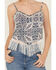 Image #4 - Idyllwind Women's Clemons Printed Studded Fringe Tank, Ivory, hi-res