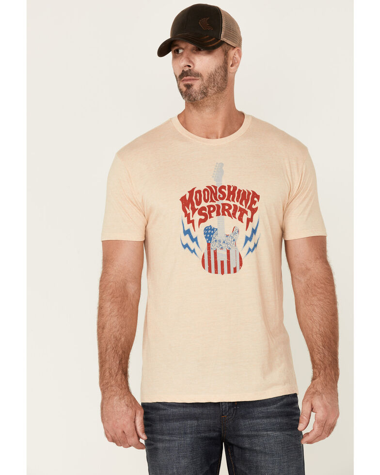 Moonshine Spirit Men's Guitar USA Graphic Short Sleeve T-Shirt , White, hi-res