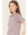 Image #2 - Youth in Revolt Women's Rodeo Embellished Short Sleeve Graphic Tee, Purple, hi-res