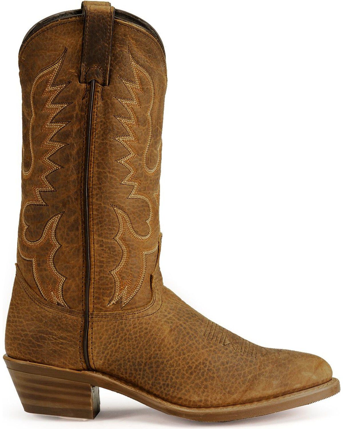 Image #2 - Abilene Men's Bison Leather Western Boots - Round Toe, Tan, hi-res