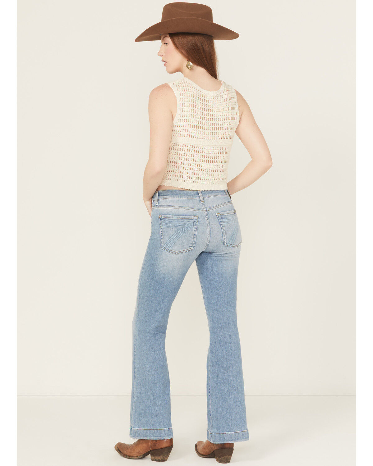 Image #1 - 7 For All Mankind Women's Boot Barn Exclusive Light Wash Mid Rise Dojo Trouser Stretch Denim Jeans, Light Wash, hi-res