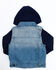Image #5 - Urban Republic Boys' Denim Vest Layered Jacket, Navy, hi-res