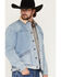 Image #2 - Wrangler Men's Light Wash Sherpa Lined Button-Down Denim Jacket, Light Wash, hi-res