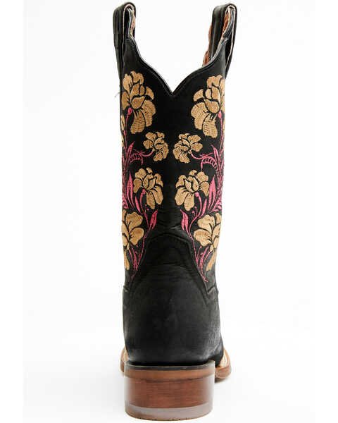 Dan Post Women's Asteria Floral Western Performance Boots -  Broad Square Toe , Black, hi-res