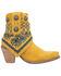 Image #2 - Dingo Women's Suede Bandida Western Booties - Medium Toe , Yellow, hi-res