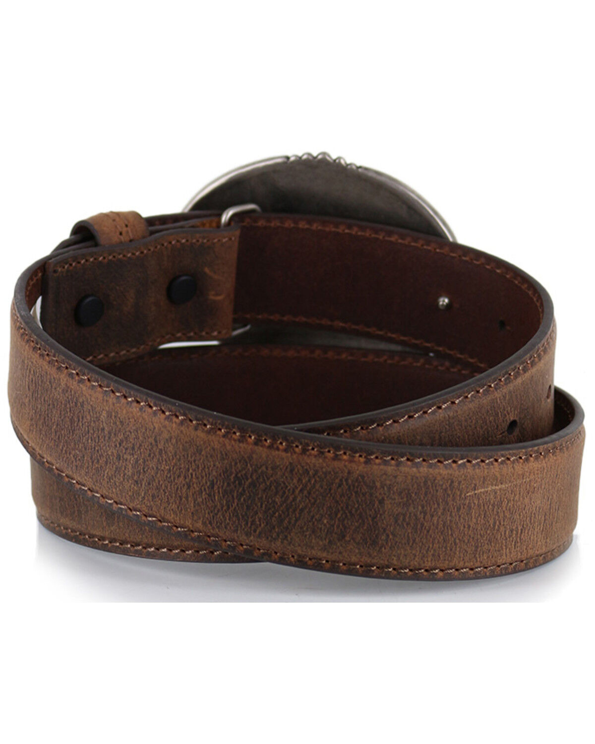 Image #3 - Cody James Men's Patriotic Eagle Leather Belt, Brown, hi-res