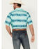 Image #4 - Ariat Men's VentTEK Classic Fit Southwestern Striped Short Sleeve Performance Shirt, Aqua, hi-res