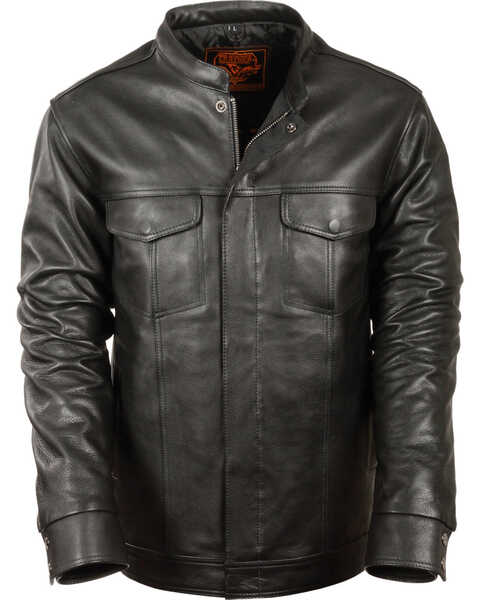 Milwaukee Leather Men's Black Club Style Shirt Jacket , Black, hi-res