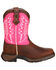 Durango Toddler Girls' Let Love Fly Western Boots - Square Toe, Brown, hi-res