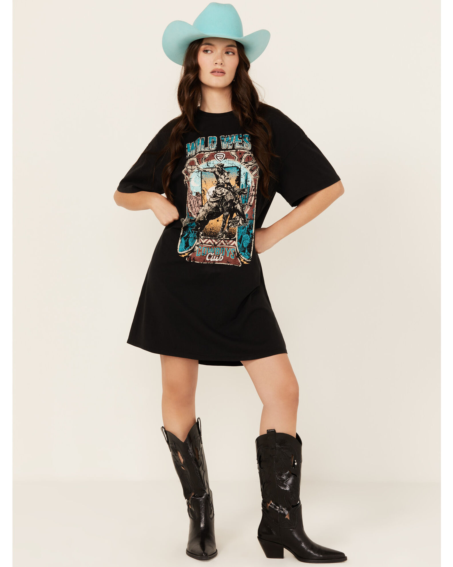Product Name Rock Roll Denim Women s Boot Barn Exclusive Wild West Short Sleeve Graphic T Shirt Dress