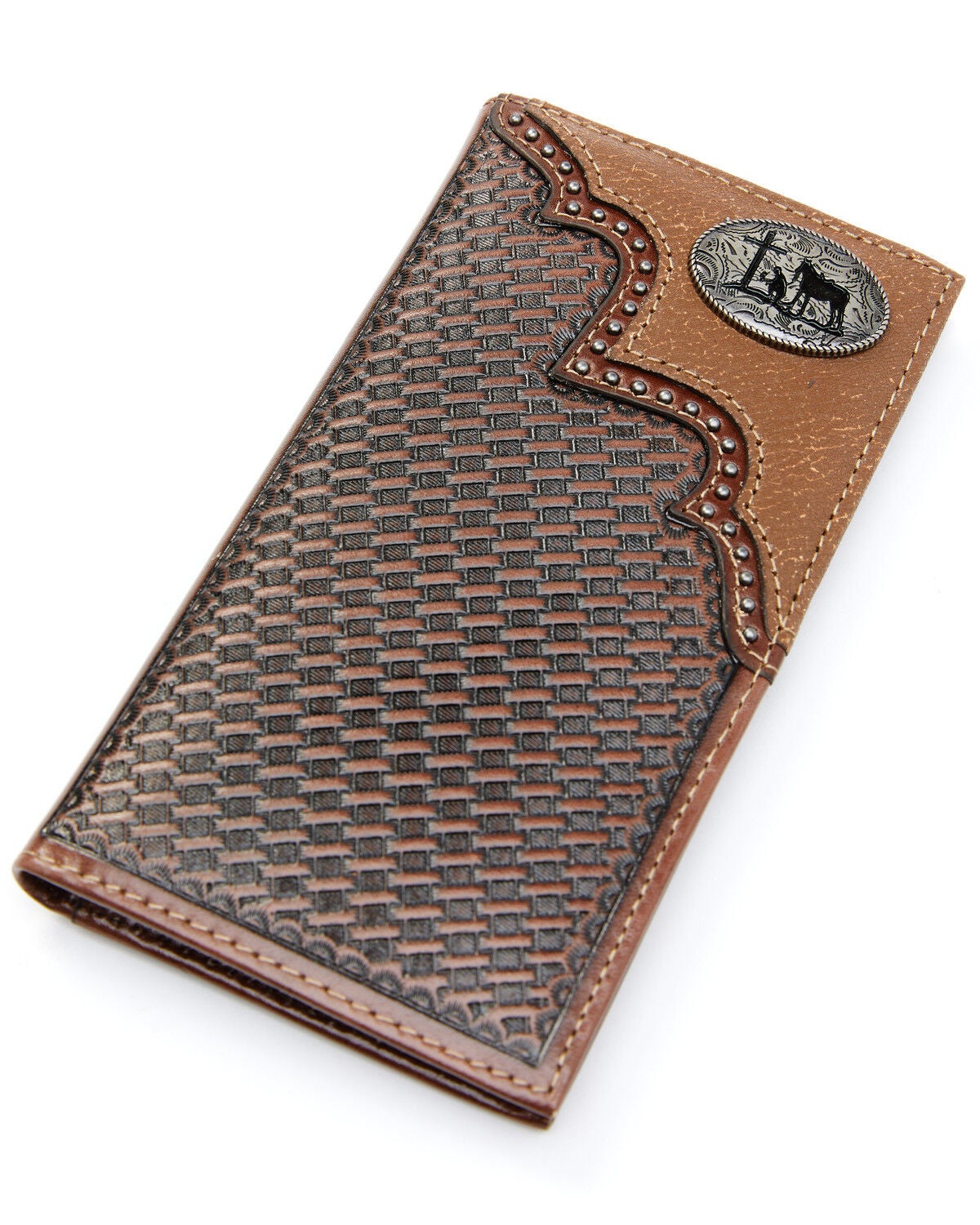 Cody James Men's Praying Cowboy Rodeo Wallet, Brown, hi-res