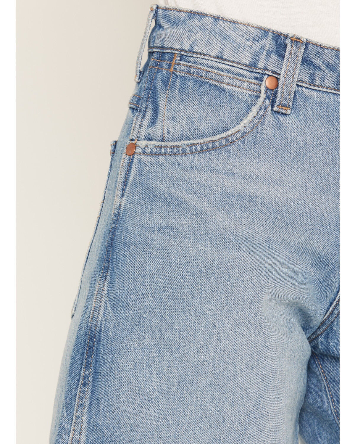 Image #2 - Wrangler Women's Riyah Medium Wash High Rise Cowboy Stretch Denim Shorts, Medium Wash, hi-res