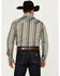 Image #4 - Rock & Roll Denim Men's Serape Striped Print Long Sleeve Pearl Snap Western Shirt, Brown, hi-res