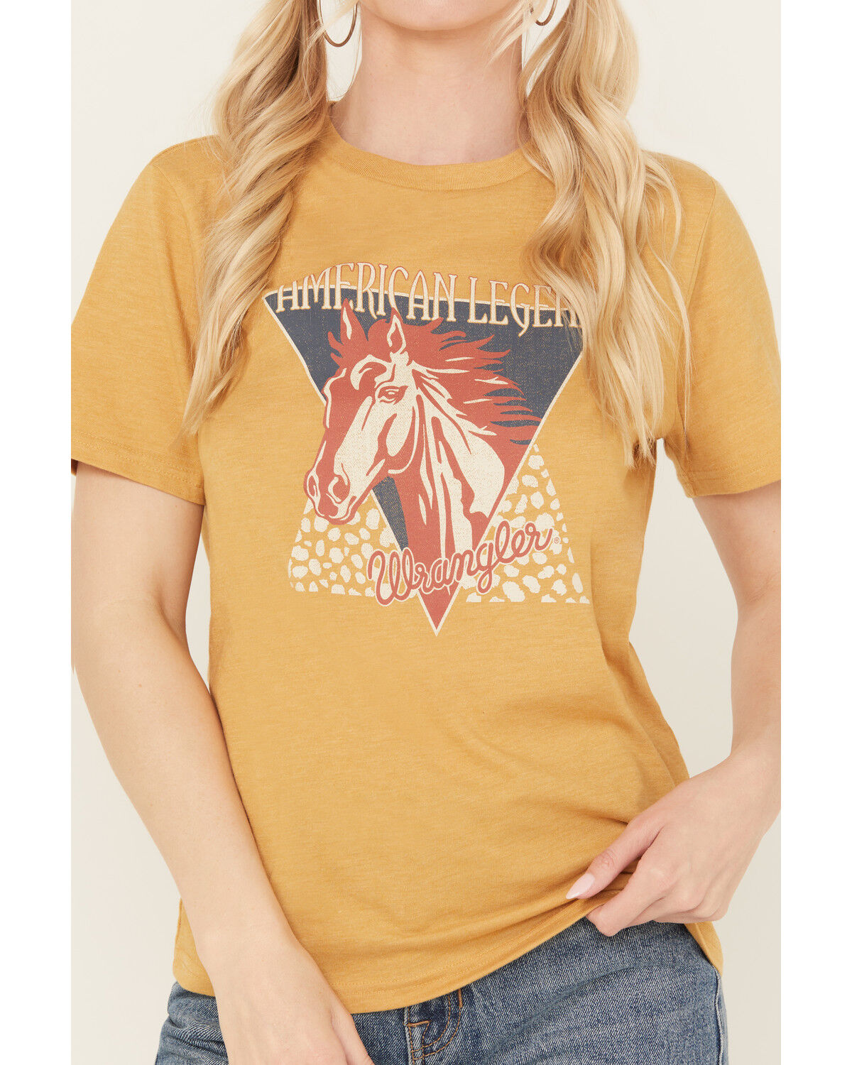 Image #3 - Wrangler Retro Women's American Legend Short Sleeve Graphic Tee, Mustard, hi-res
