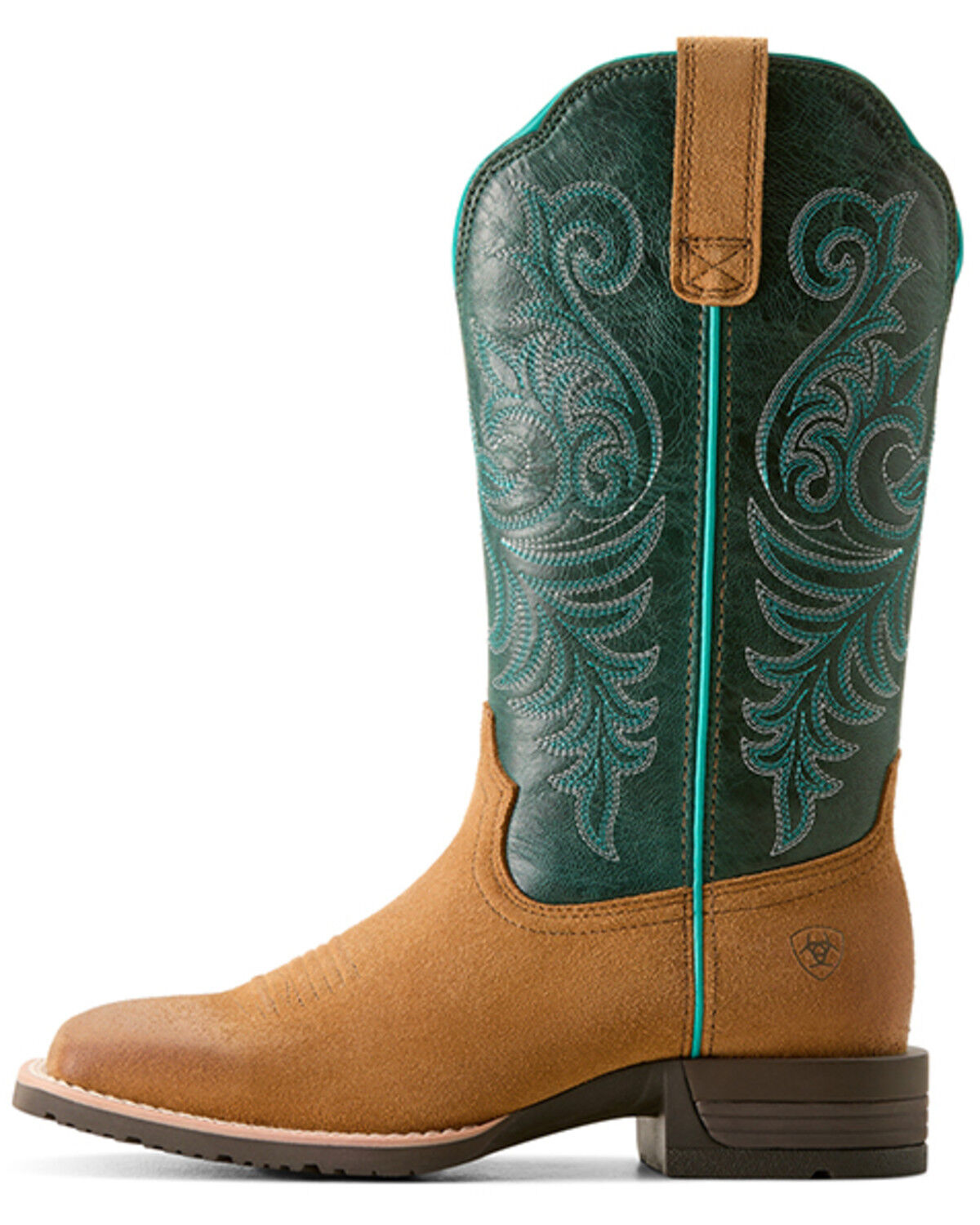 Image #2 - Ariat Women's Hybrid Ranch Time Roughout Performance Western Boots - Broad Square Toe, Brown, hi-res