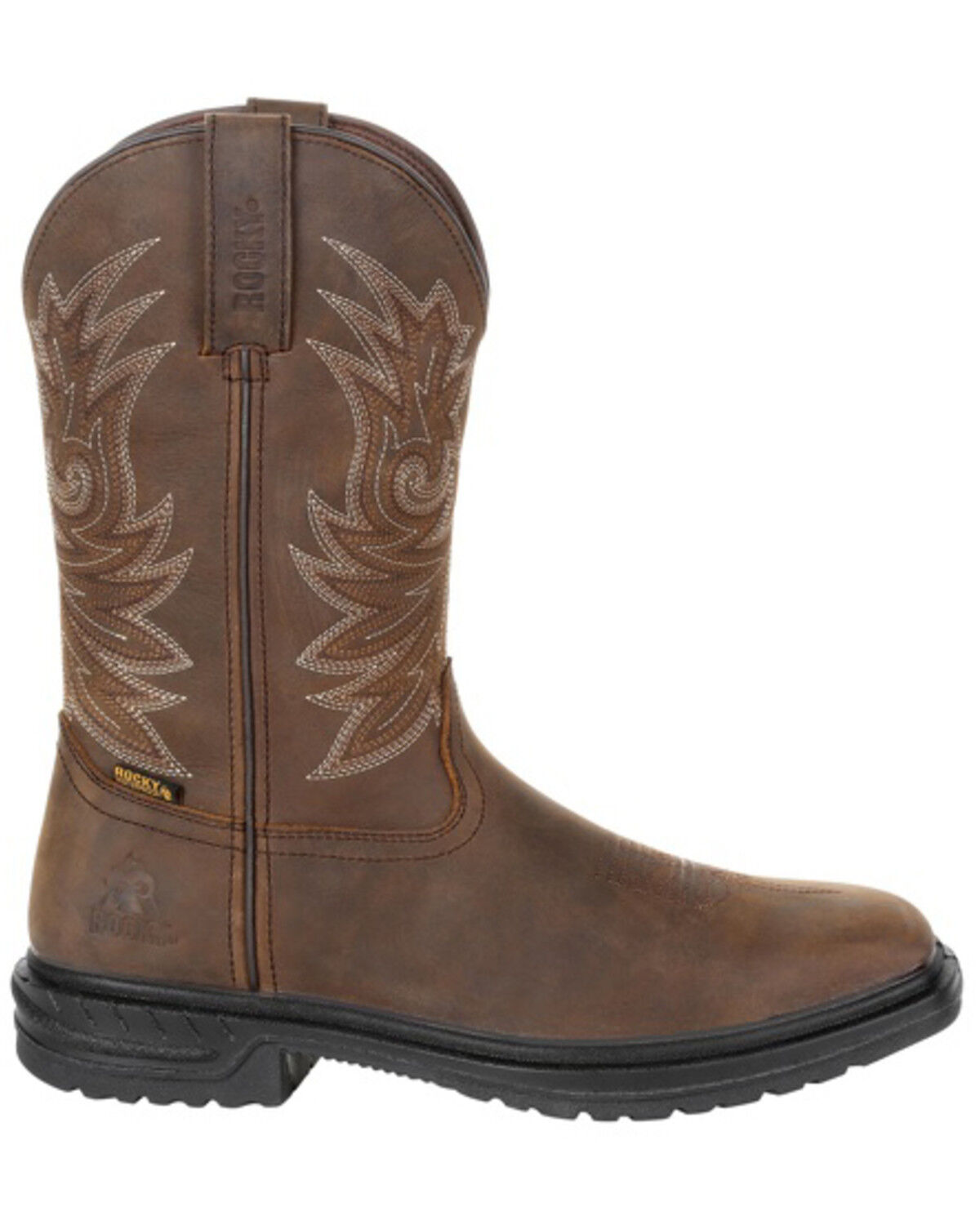 Image #2 - Rocky Men's Worksmart Waterproof Western Work Boots - Composite Toe, Brown, hi-res