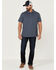 Brothers & Sons Men's Short Sleeve Slub Polo Shirt , Indigo, hi-res