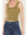 Image #3 - Free People Women's Floral Camisole Tank Top, Olive, hi-res