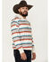 Image #2 - Hooey Men's Mesa Serape Striped Hooded Sweatshirt , Cream, hi-res