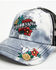 Catchfly Women's Hellbent Embroidered Distressed Ponytail Ball Cap, Grey, hi-res