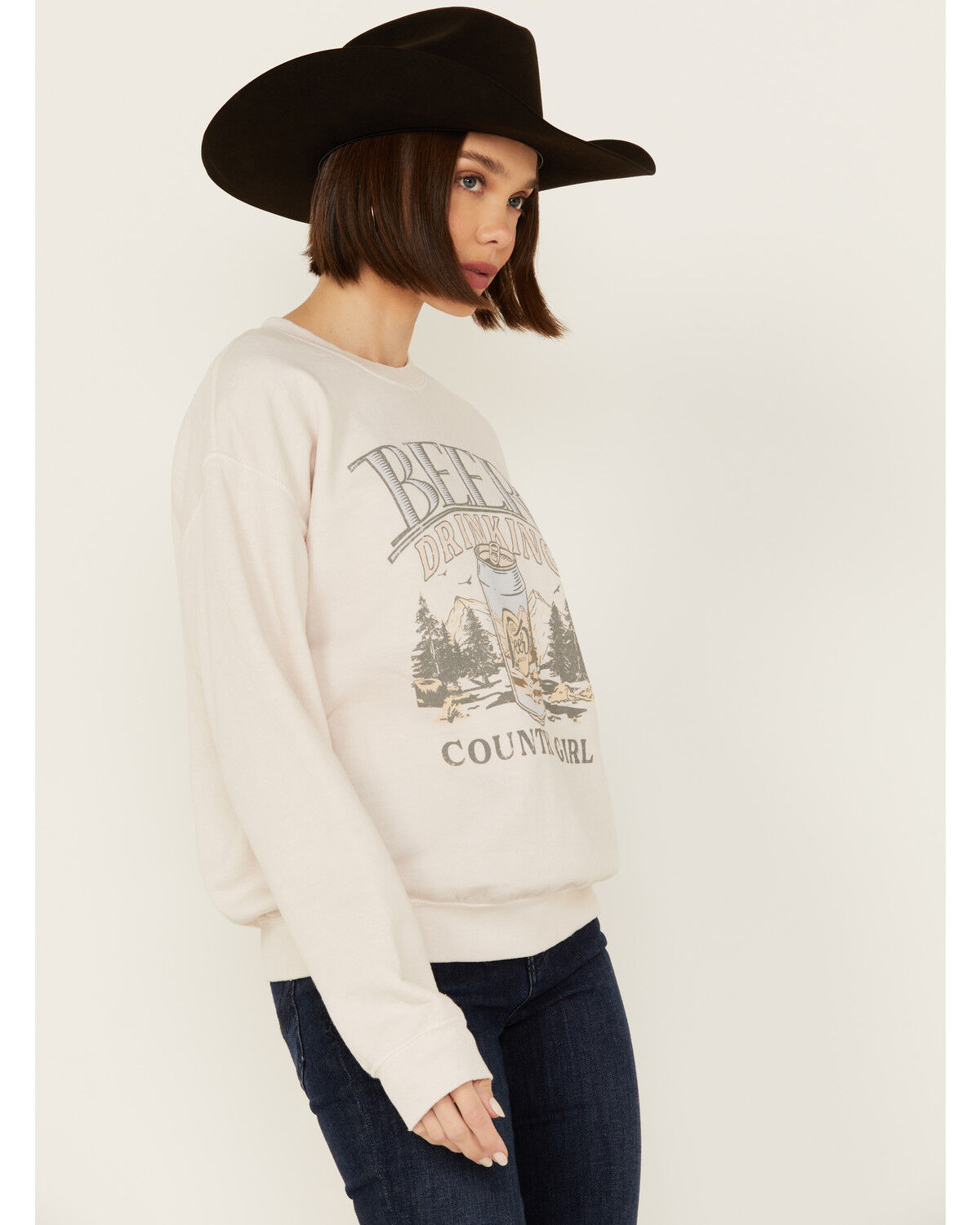 Image #2 - Youth in Revolt Women's Beer Drinking Sweatshirt, Grey, hi-res