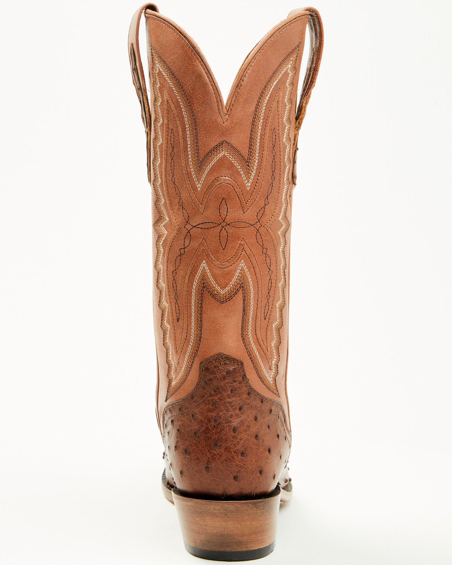 Image #5 - El Dorado Women's Camille Exotic Ostrich Tall Western Boots - Snip Toe, Brass, hi-res