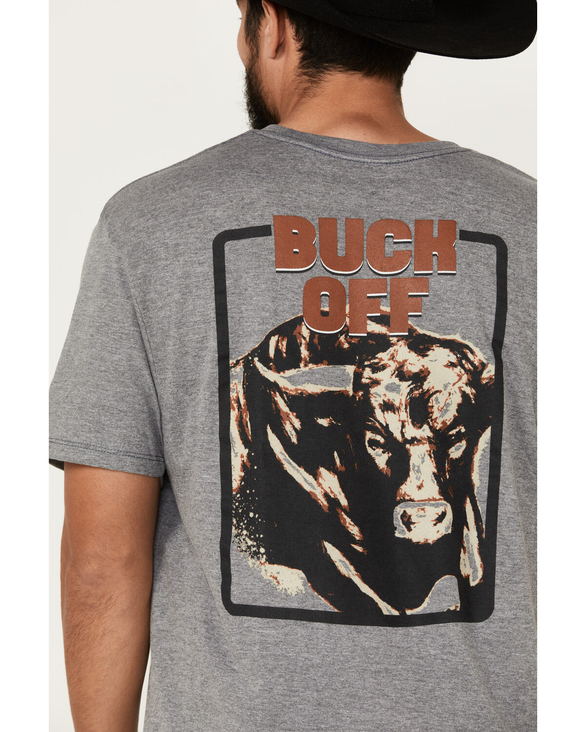Image #4 - RANK 45® Men's Buck Off Short Sleeve Graphic T-Shirt, Heather Grey, hi-res