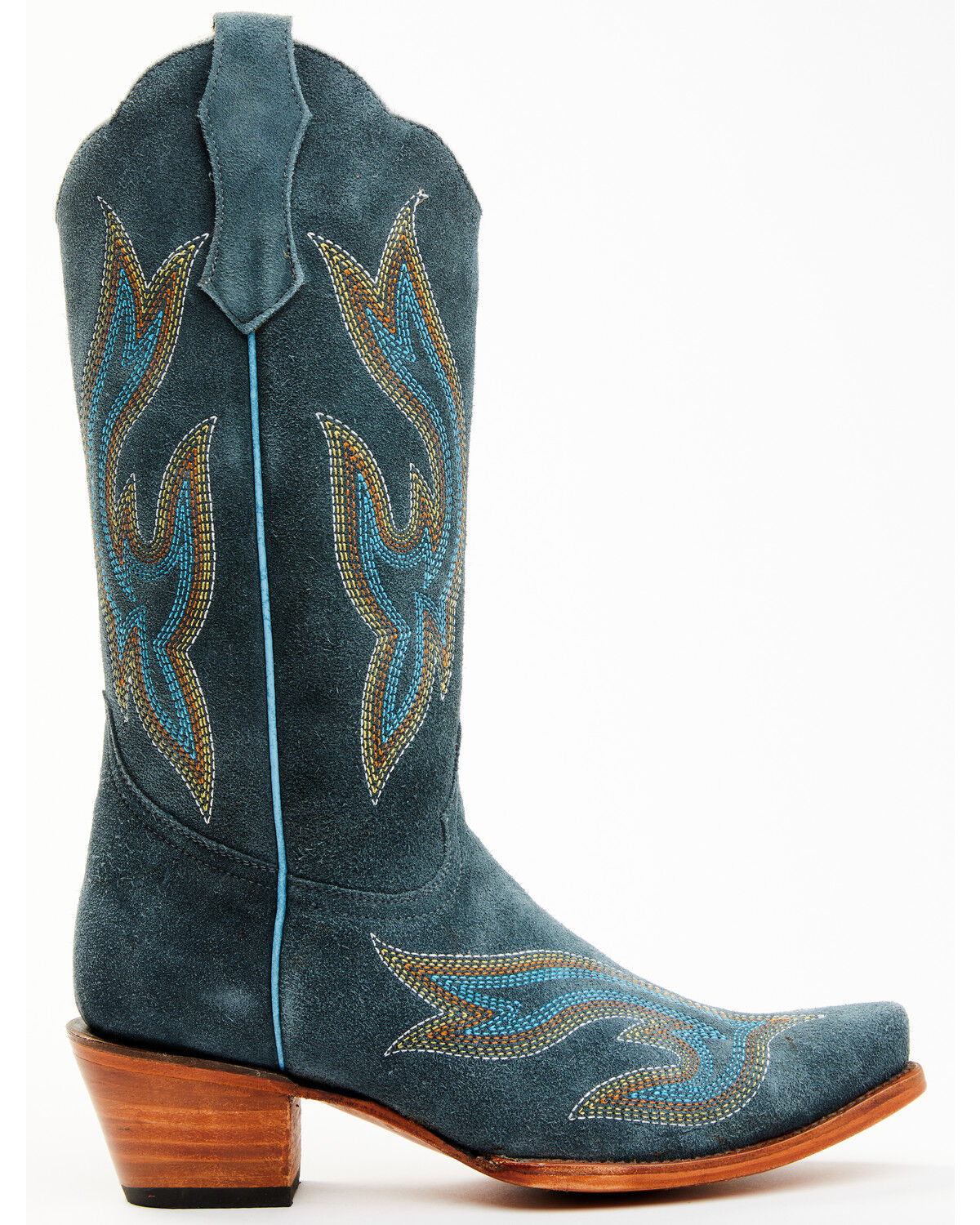 Image #2 - Planet Cowboy Women's Steel My Blues Psychedelic Suede Leather Western Boot - Snip Toe, Blue, hi-res