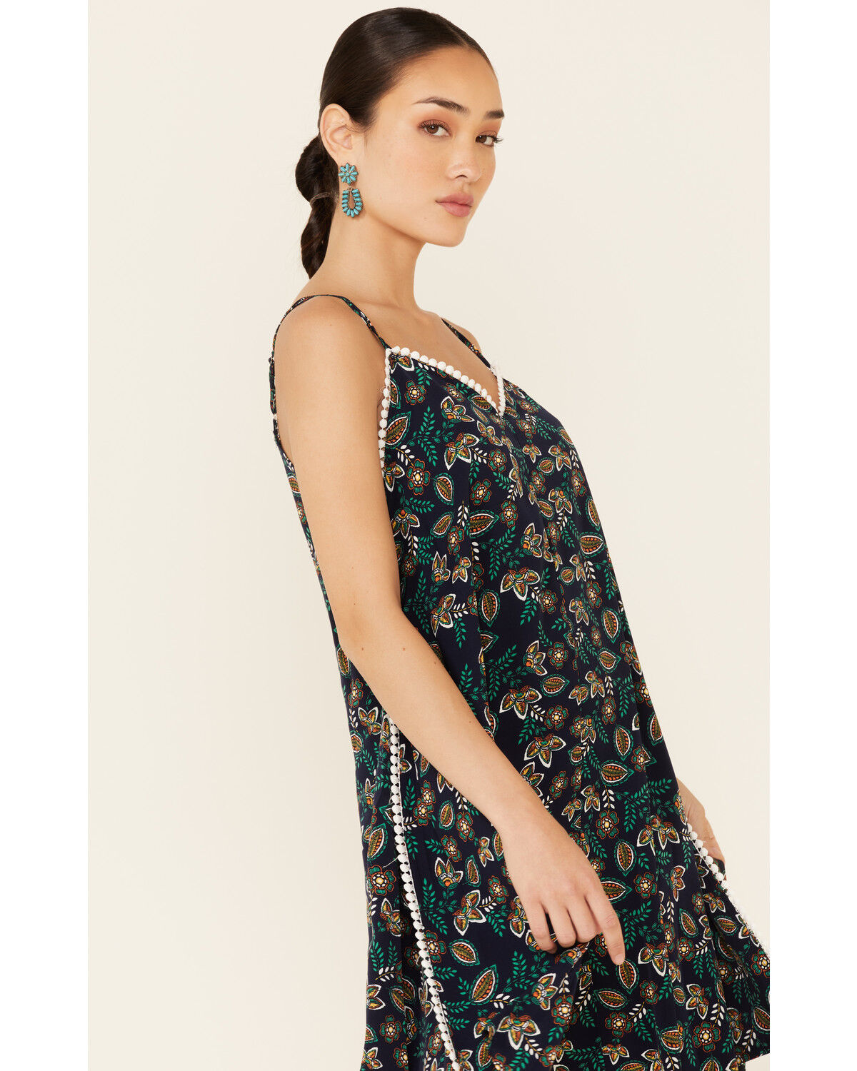 Image #2 - Molly Bracken Women's Hanky Hem Midi Dress, Navy, hi-res