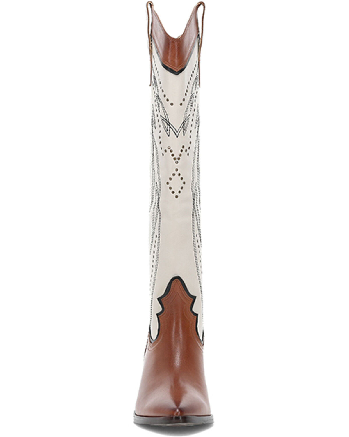 Image #4 - Frye Women's Sara Studded Tall Western Boots - SnipToe, Brown, hi-res