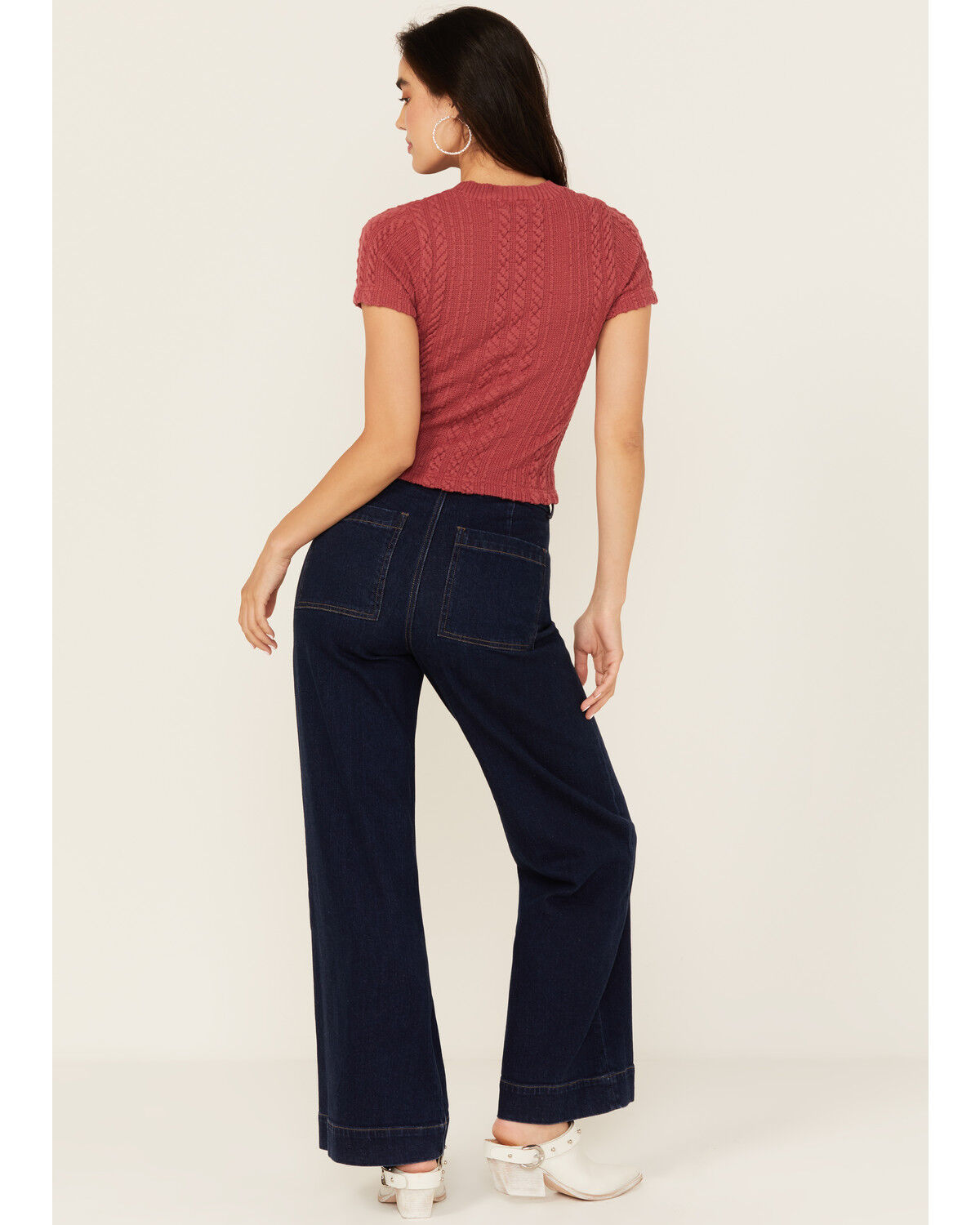 Image #3 - Dear John Women's Audrey Dark Wash Wide Stretch Denim Jeans, Dark Wash, hi-res