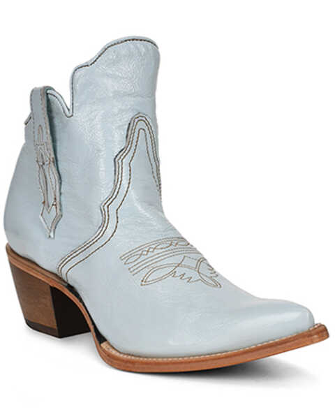 Image #1 - Corral Women's Patent Leather Ankle Booties - Pointed Toe, Blue, hi-res
