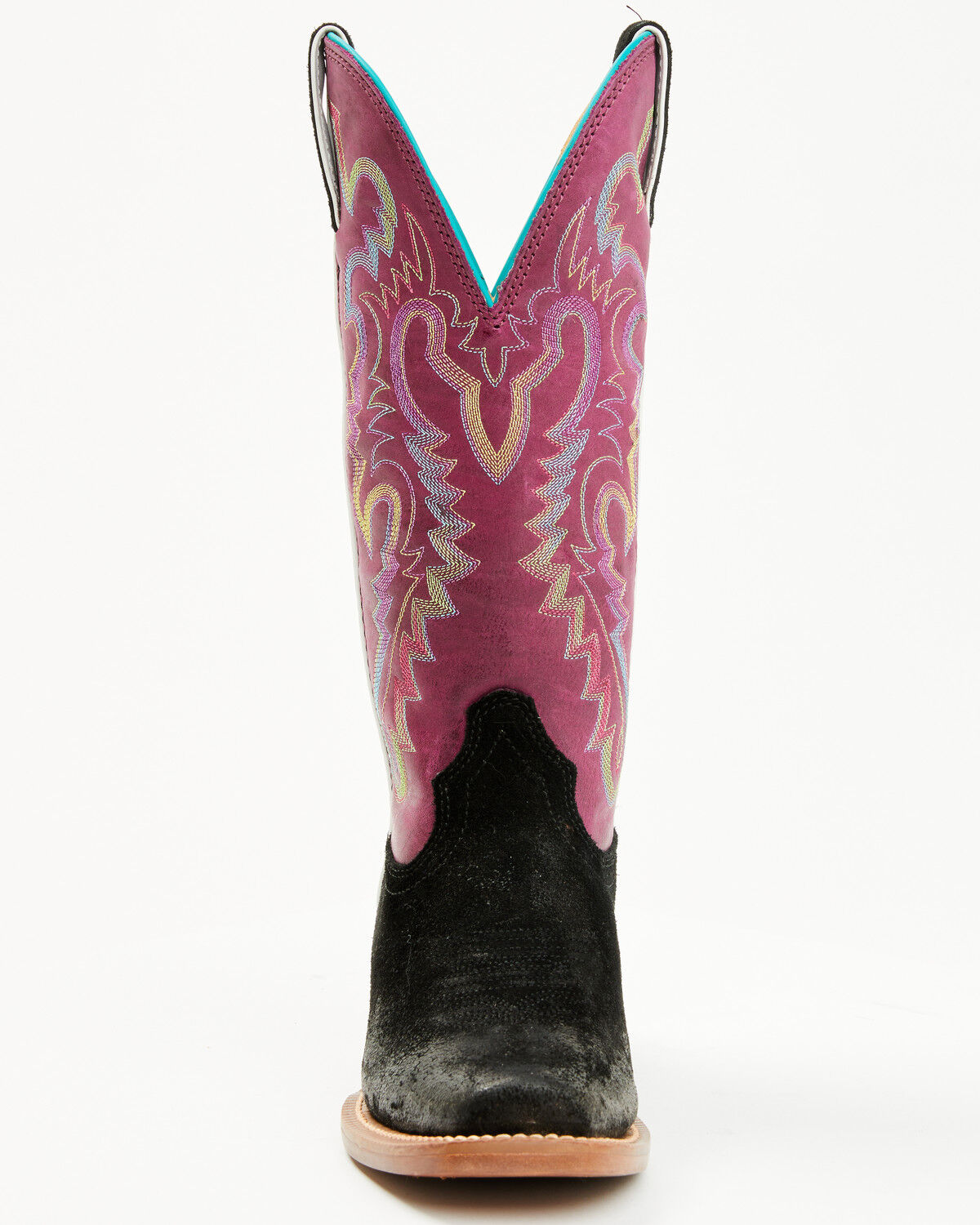 Image #4 - Justin Women's Breaking News Suede Western Boots - Square Toe, Black, hi-res